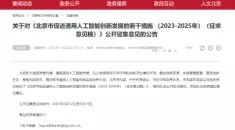 关于对《北京市促进通用人工智能创新发展的若干措施 （2023-2025年）（征求意见稿）》公开征集意见的公告